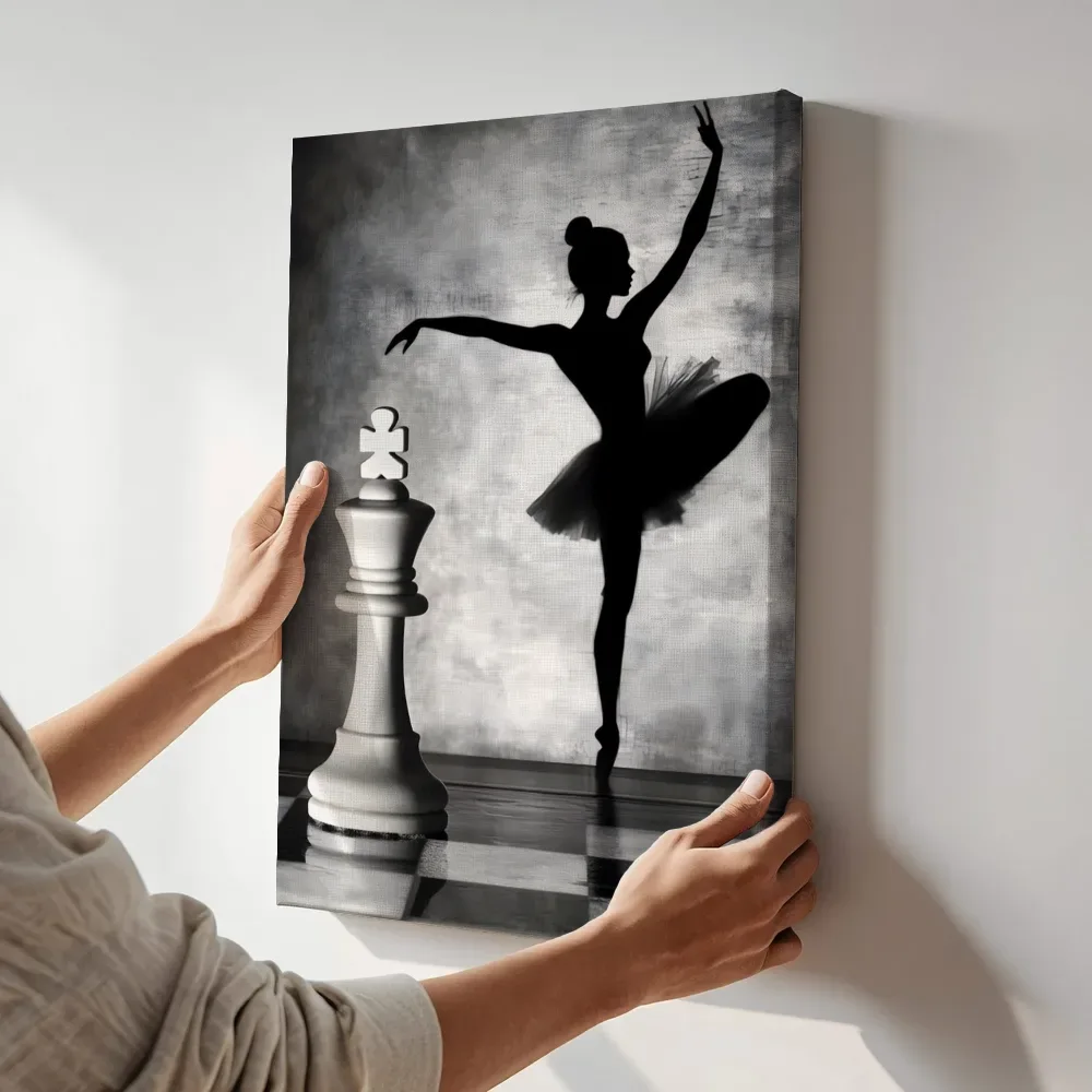 Sfeerimpressie: Ballerina en de koning terwijl het aan de muur wordt gehangen