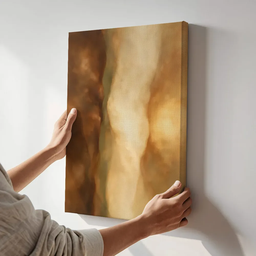Sfeerimpressie: Banen in karamel terwijl het aan de muur wordt gehangen