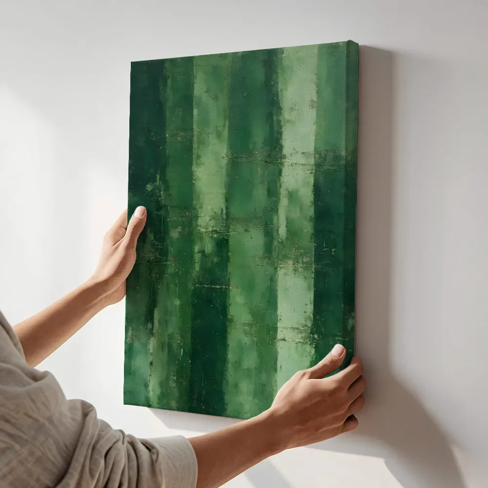 Sfeerimpressie: Banen Meswerk in Kas Vol Groen terwijl het aan de muur wordt gehangen