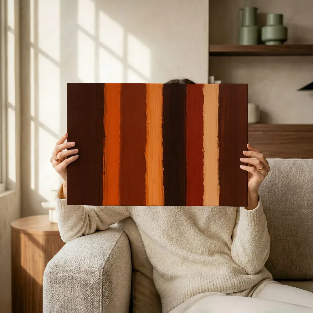 Sfeerimpressie: Banen paletmes, terracotta terwijl het omhoog wordt gehouden