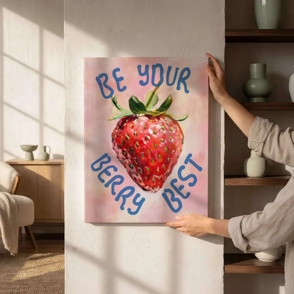 Sfeerimpressie: Be your berry best tekstposter naast de kast