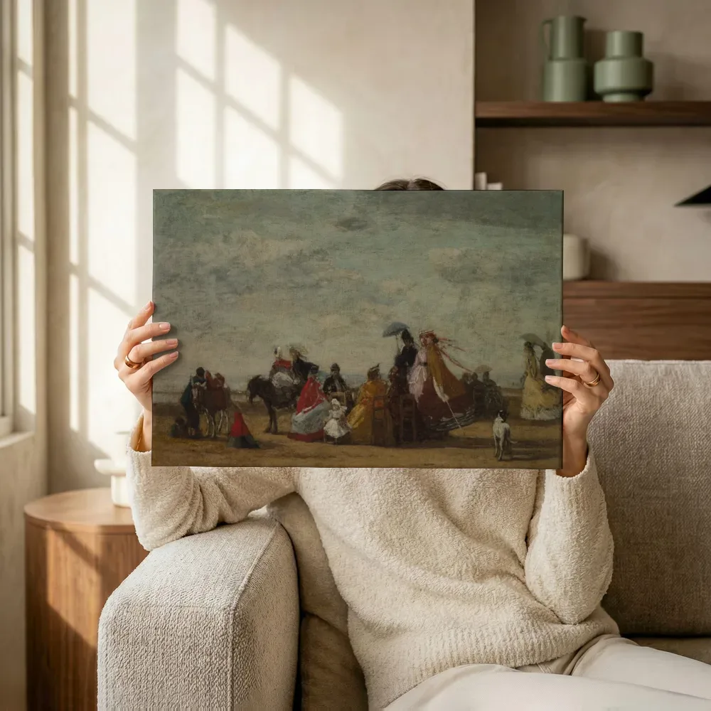 Sfeerimpressie: Strandgezicht van Eugene Boudin terwijl het omhoog wordt gehouden
