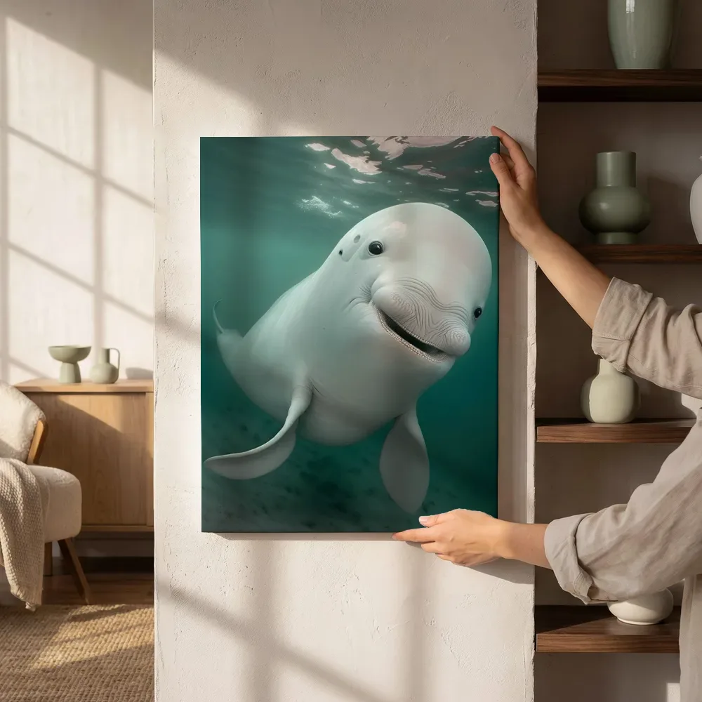 Sfeerimpressie: Beluga walvis naast de kast
