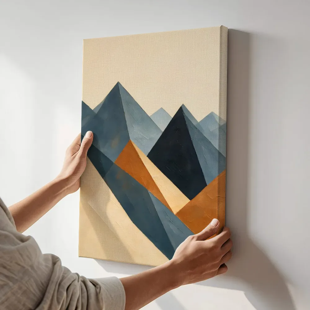 Sfeerimpressie: Berglandschap Modern Bauhaus 20 terwijl het aan de muur wordt gehangen