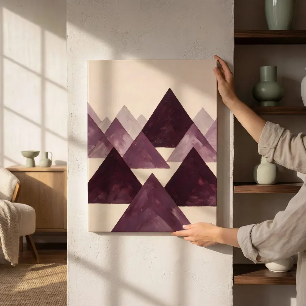 Sfeerimpressie: Berglandschap Modern Bauhaus in aubergine naast de kast