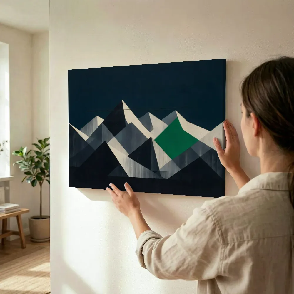Sfeerimpressie: Berglandschap Modern Bauhaus in houtskoolgrijs 2 terwijl het wordt opgehangen
