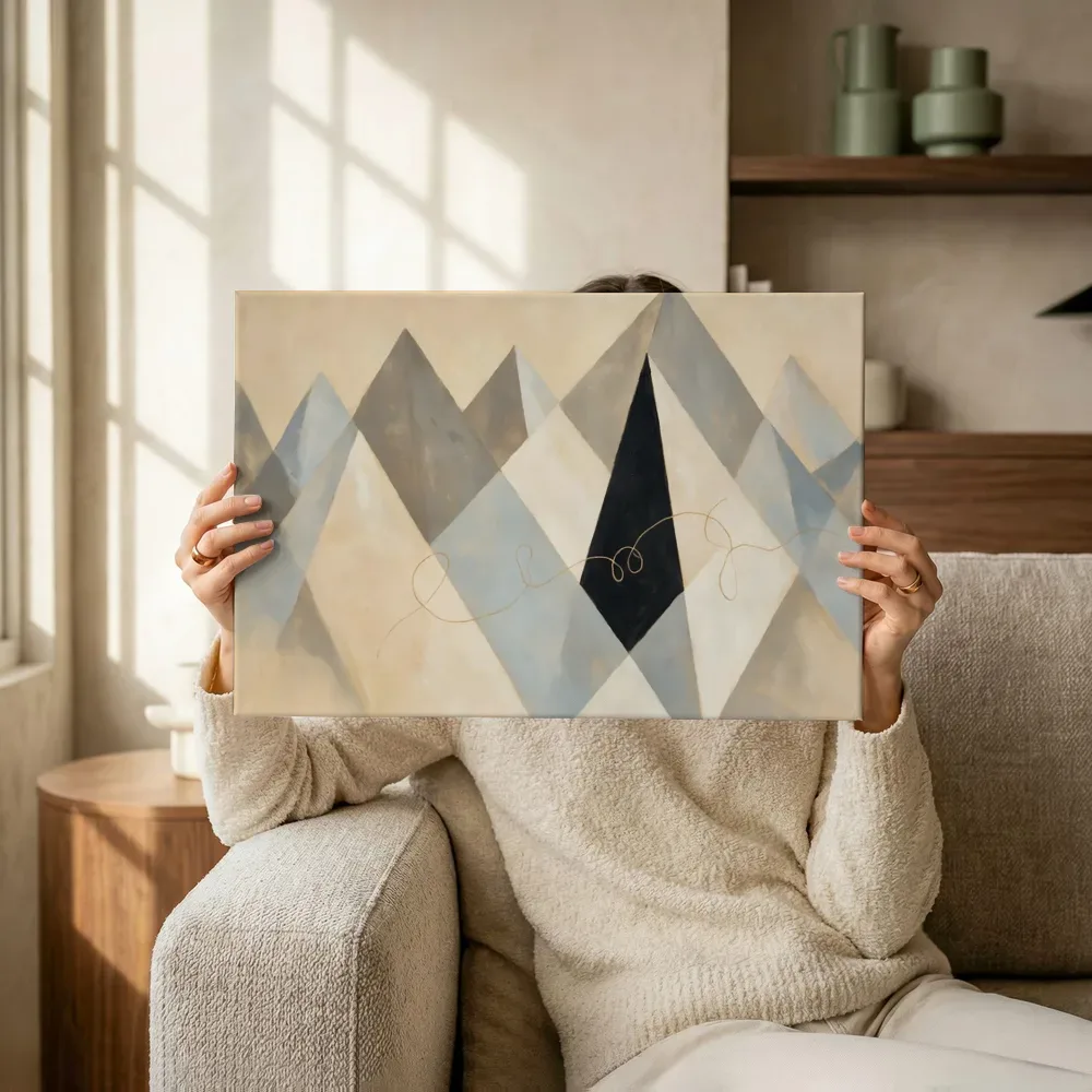 Sfeerimpressie: Berglandschap Modern Bauhaus in steengrijs 2 terwijl het omhoog wordt gehouden