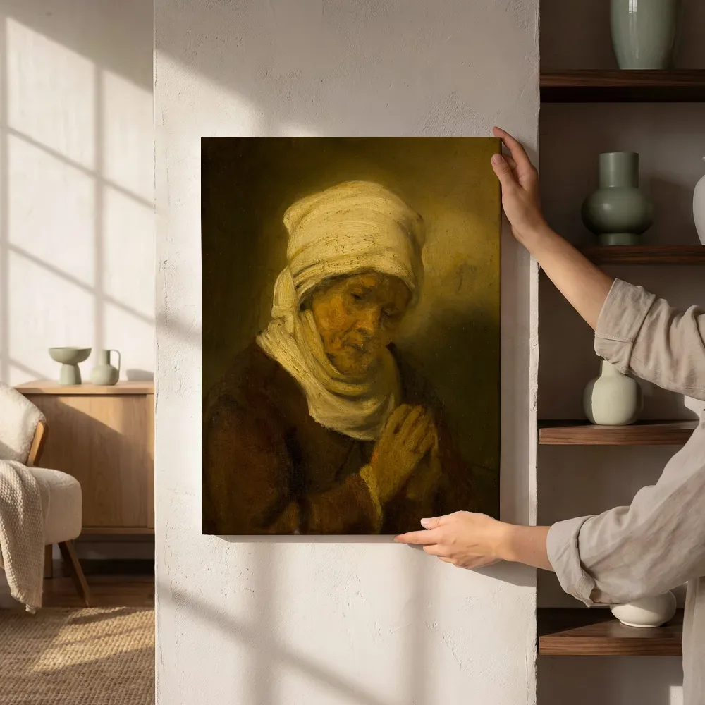 Sfeerimpressie: Biddende vrouw van Rembrandt naast de kast