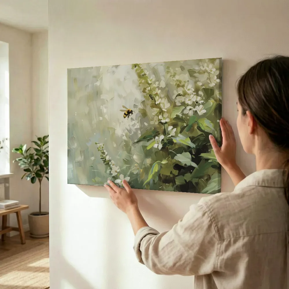 Sfeerimpressie: Bij tussen de bloesems terwijl het wordt opgehangen