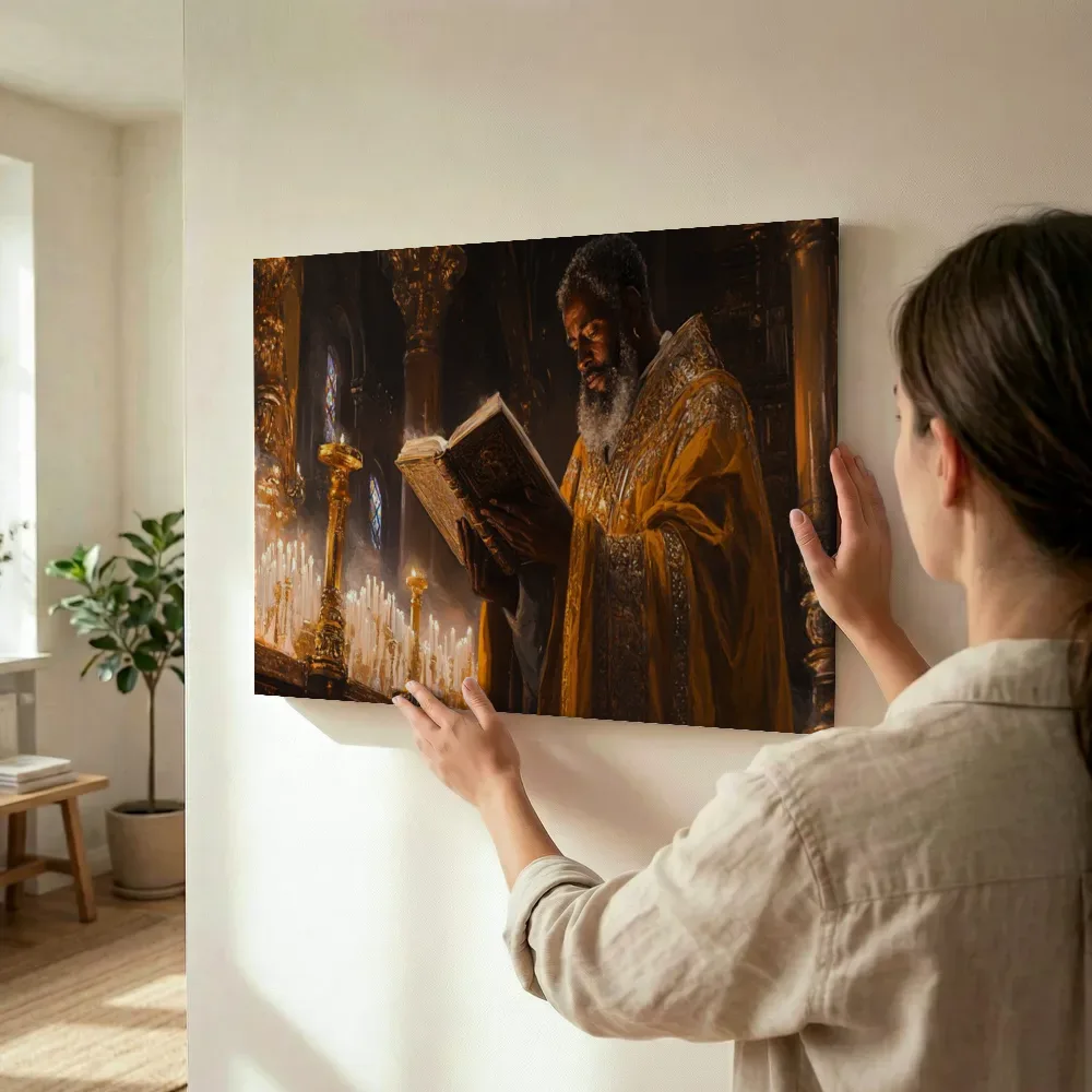 Sfeerimpressie: Bisschop in de kathedraal terwijl het wordt opgehangen