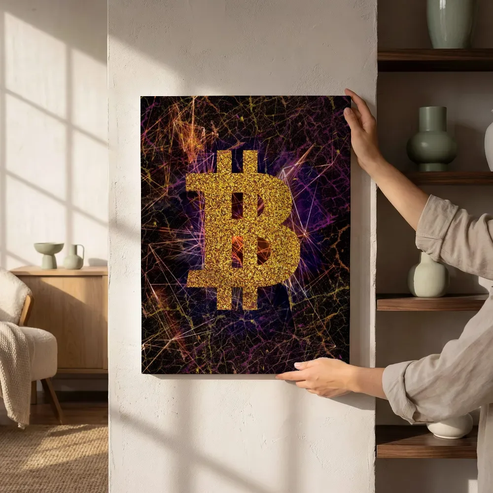 Sfeerimpressie: Bitcoin op netwerklijnen naast de kast