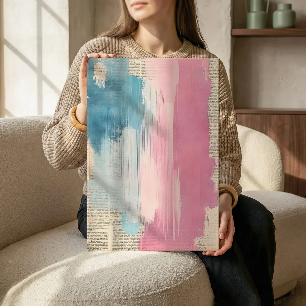 Sfeerimpressie: Blauw roze verloop terwijl het zittend wordt getoond