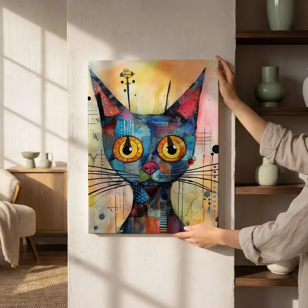 Sfeerimpressie: Blauwe kat naast de kast
