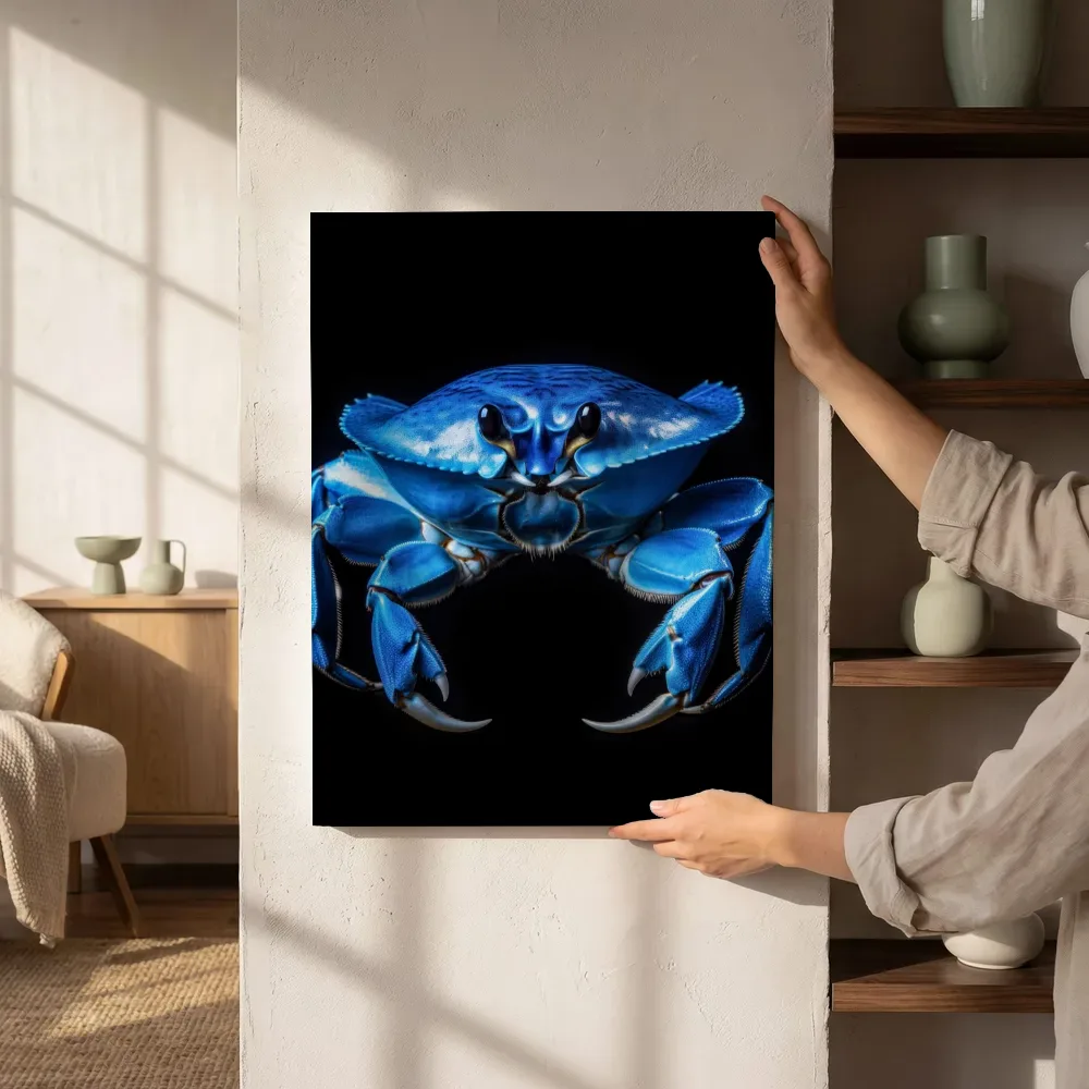 Sfeerimpressie: Blauwe krab portret naast de kast