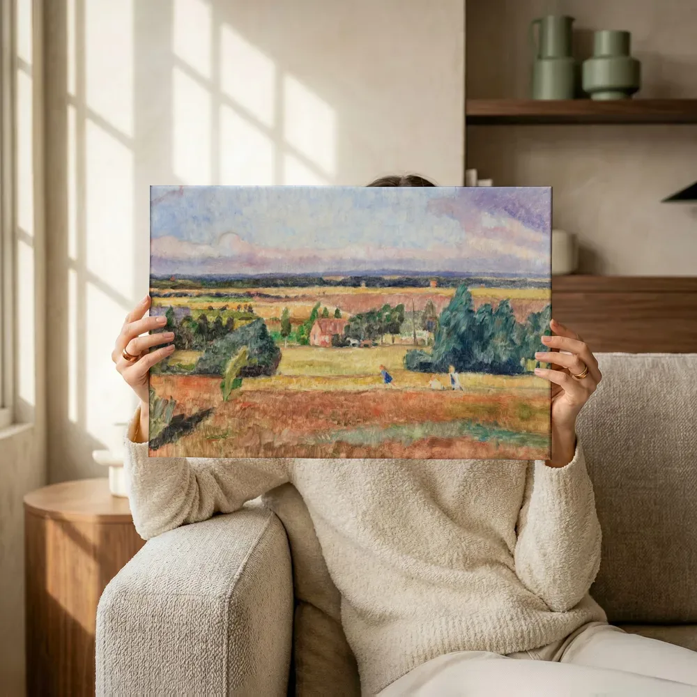 Sfeerimpressie: Blick vom Weyerberg van Otto Modersohn terwijl het omhoog wordt gehouden