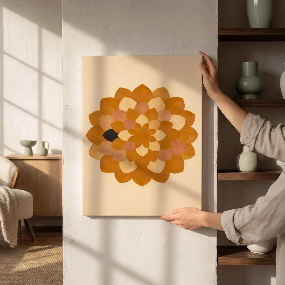 Sfeerimpressie: Bloem-mandala Modern Bauhaus 4 naast de kast