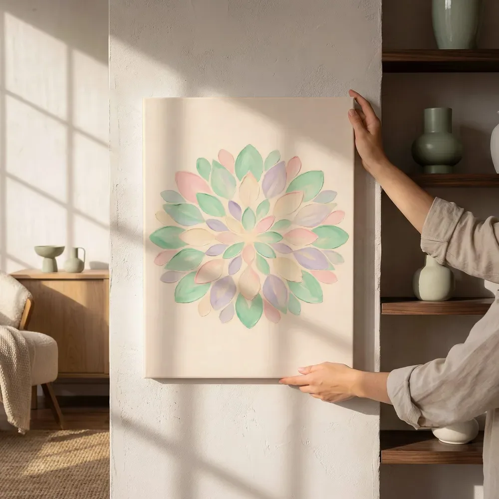 Sfeerimpressie: Bloem-mandala Modern Bauhaus 5 naast de kast