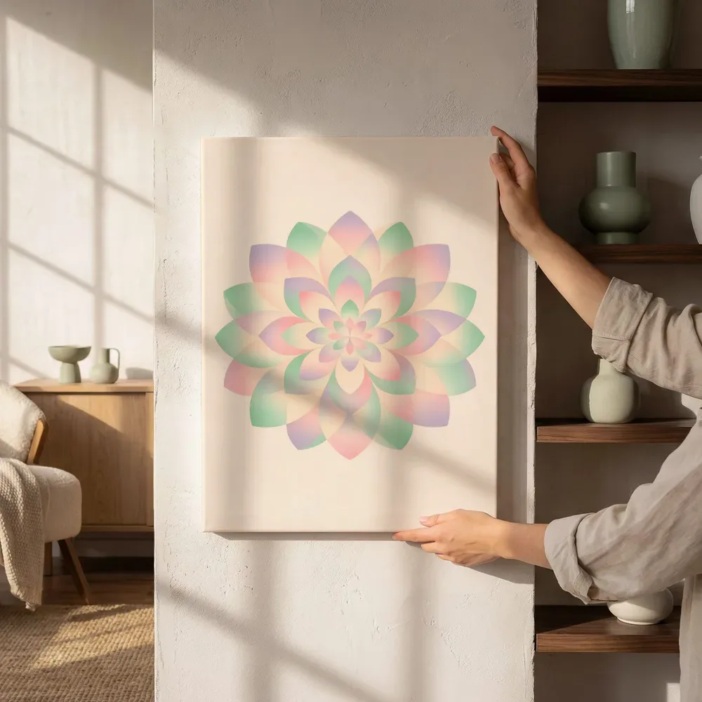 Sfeerimpressie: Bloem-mandala Modern Bauhaus 8 naast de kast