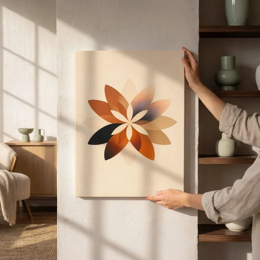 Sfeerimpressie: Bloem-mandala Modern Bauhaus 9 naast de kast
