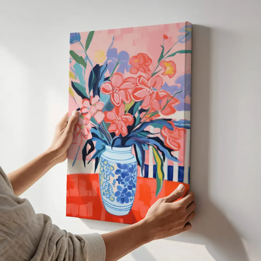 Sfeerimpressie: Bloemen op het balkon terwijl het aan de muur wordt gehangen