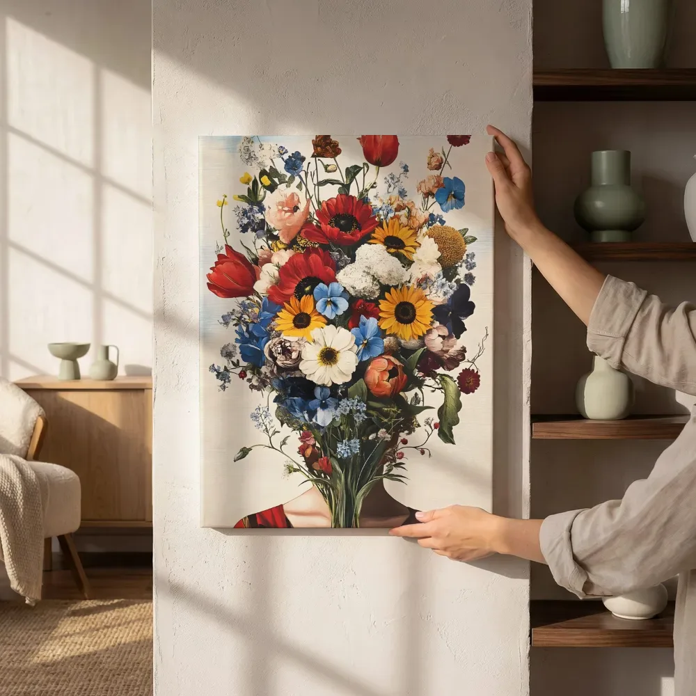 Sfeerimpressie: Bloemenhoofd levendig portret naast de kast