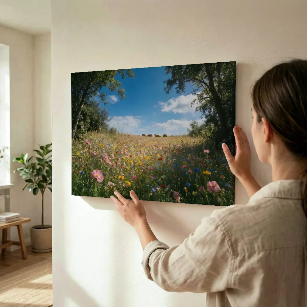 Sfeerimpressie: Bloemenvelden bij volle zon 6 terwijl het wordt opgehangen