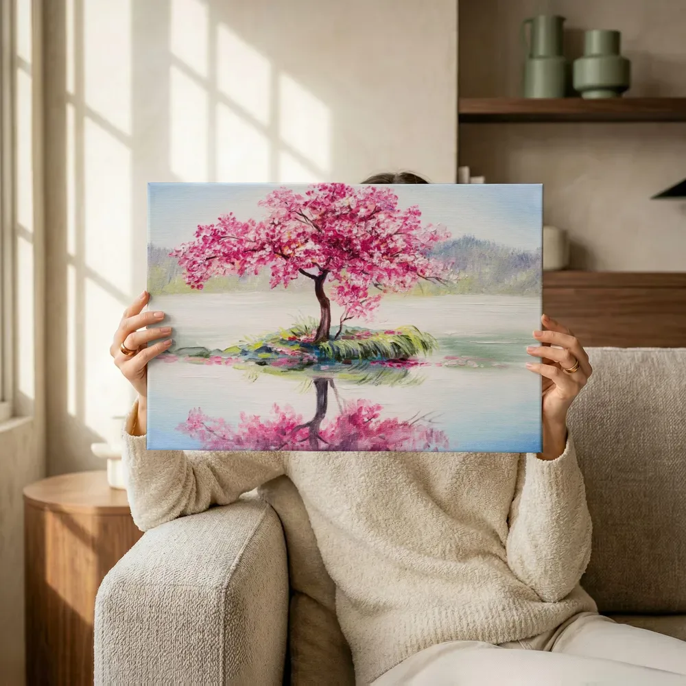 Sfeerimpressie: Bloesemboom in het water terwijl het omhoog wordt gehouden