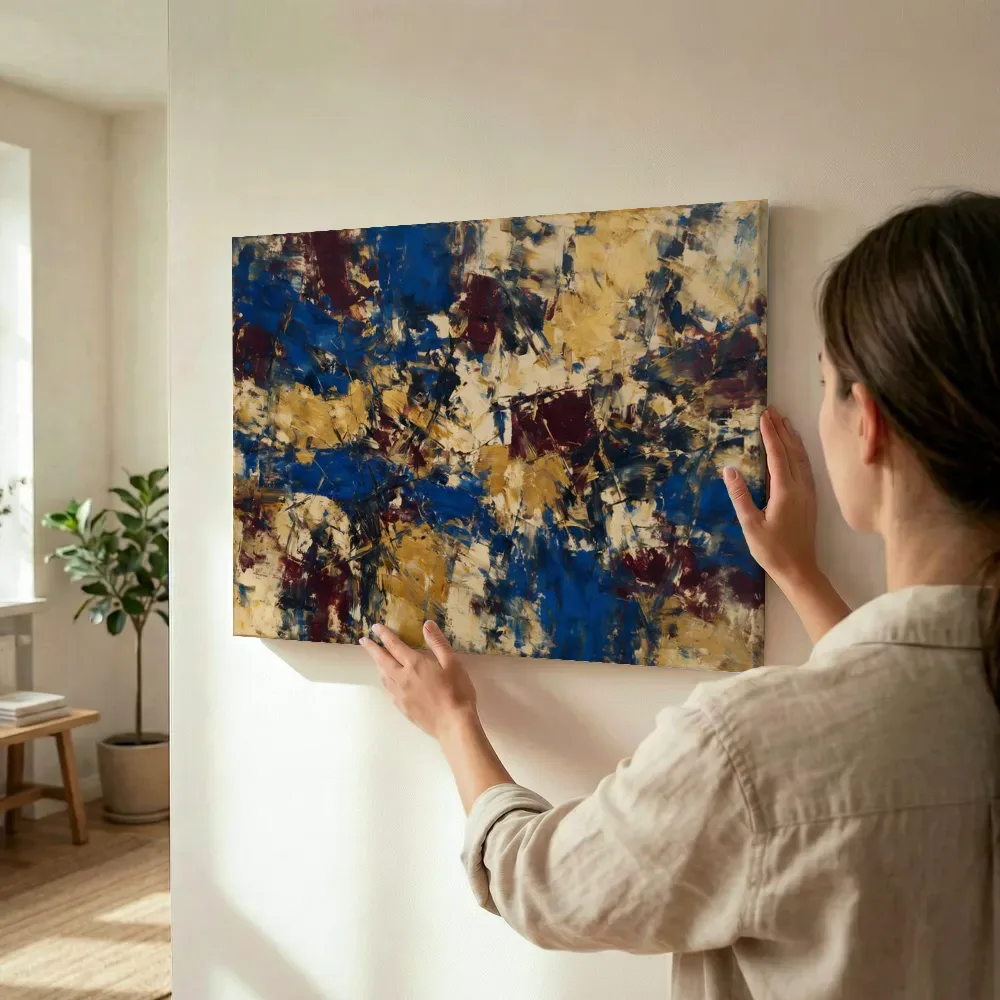 Sfeerimpressie: Blokken Zwaai in royal blauw terwijl het wordt opgehangen