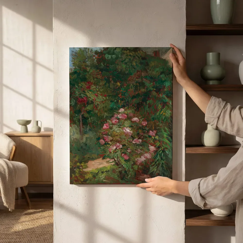 Sfeerimpressie: Bloemperk, tuin van Petit Gennevilliers van Gustave Caillebotte naast de kast