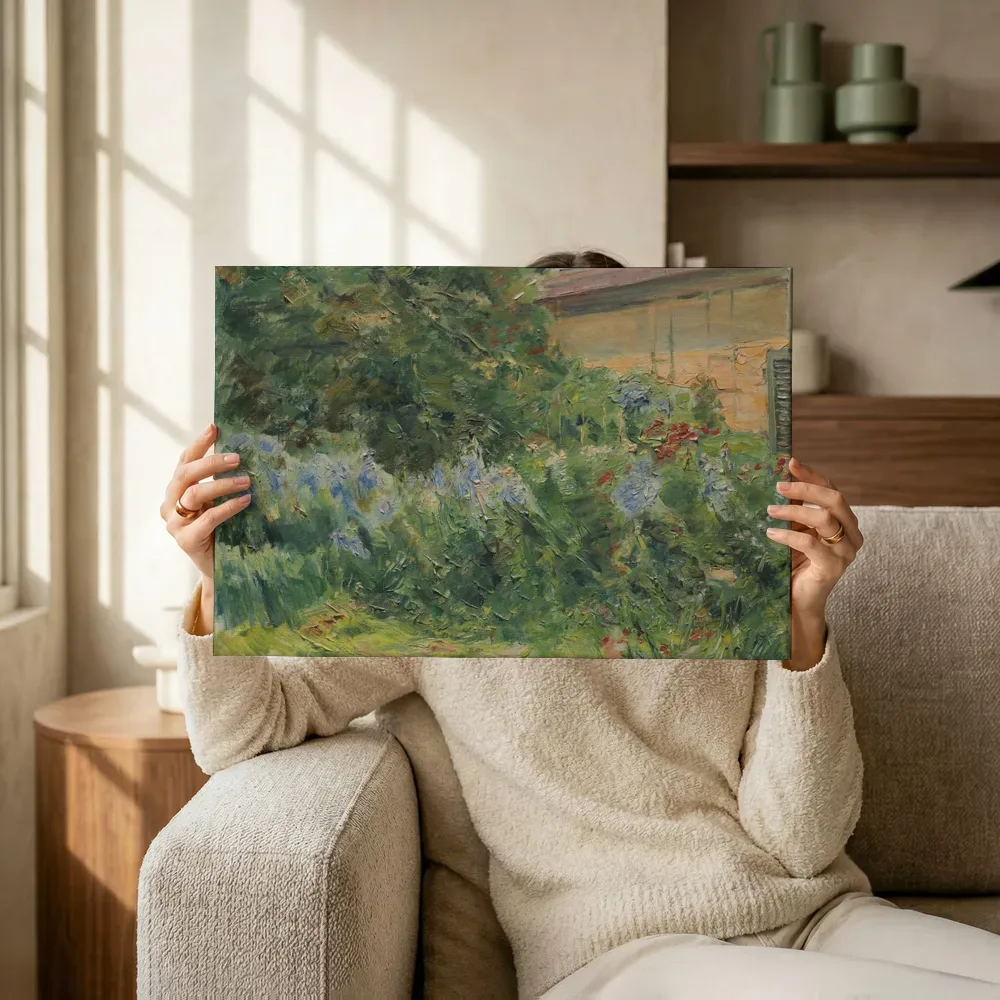 Sfeerimpressie: Bloemperken bij het tuinmanshuisje naar het noordwesten van Max Liebermann terwijl het omhoog wordt gehouden