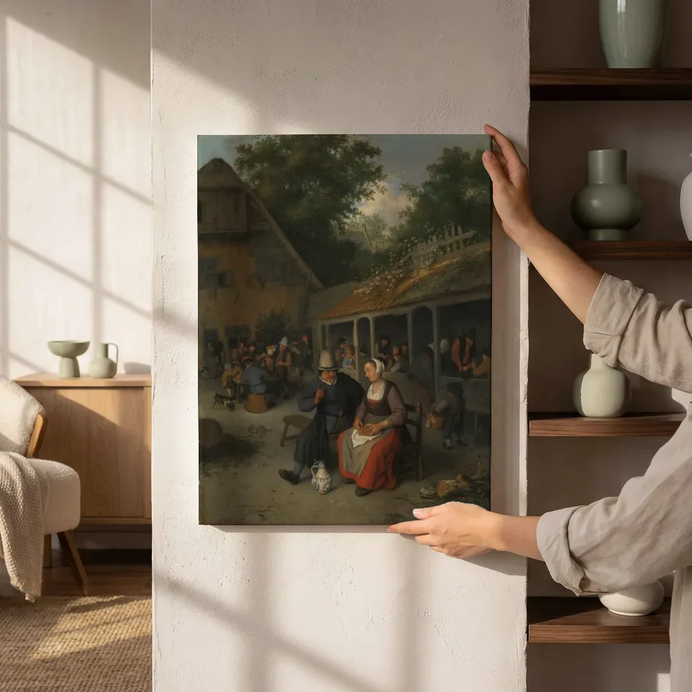Sfeerimpressie: Boerenherberg (1690) van Cornelis Dusart naast de kast