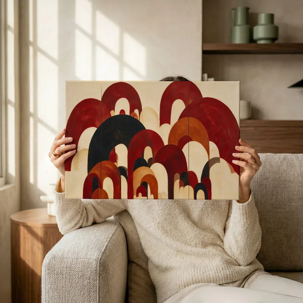 Sfeerimpressie: Bogen in maten Retro Shapes 4 terwijl het omhoog wordt gehouden
