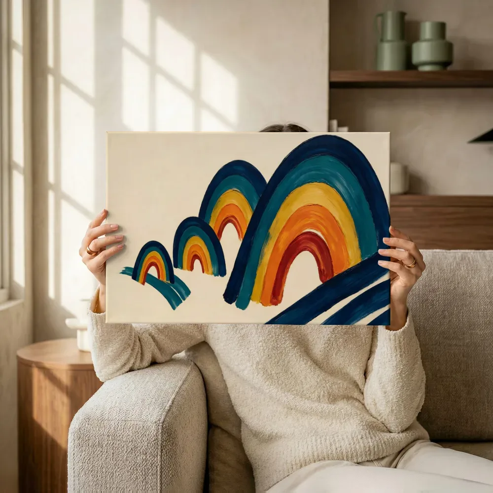 Sfeerimpressie: Bogen in maten Retro Shapes 8 terwijl het omhoog wordt gehouden