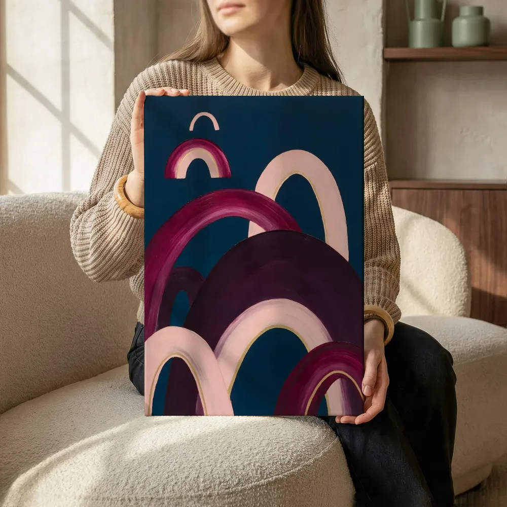 Sfeerimpressie: Bogen in maten Retro Shapes in magenta terwijl het zittend wordt getoond