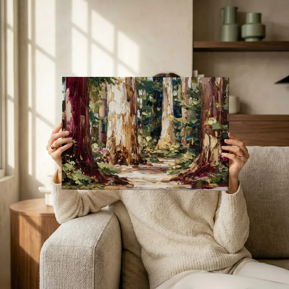 Sfeerimpressie: Pad door het bos terwijl het omhoog wordt gehouden