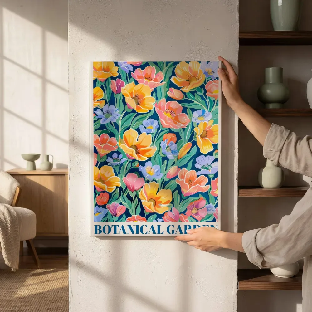 Sfeerimpressie: Botanical garden bloemenprint naast de kast