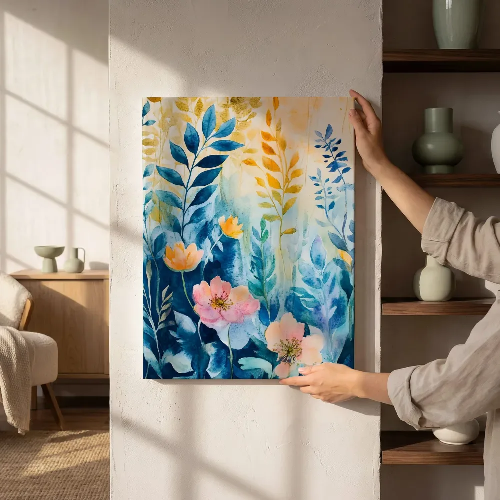 Sfeerimpressie: Botanisch blauw goud naast de kast