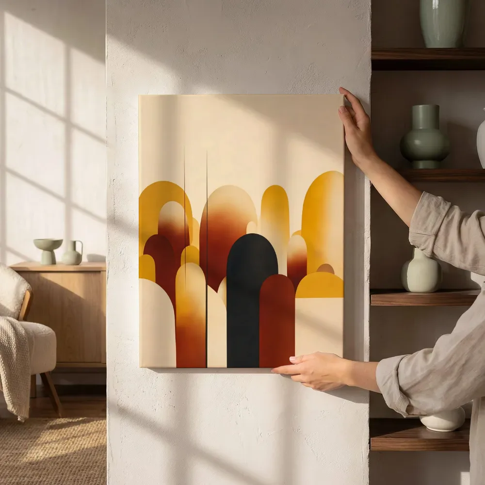 Sfeerimpressie: Brede bogen Retro Shapes 12 naast de kast