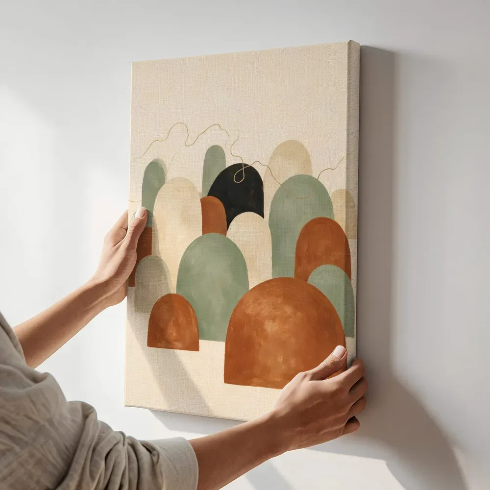 Sfeerimpressie: Brede bogen Retro Shapes 7 terwijl het aan de muur wordt gehangen