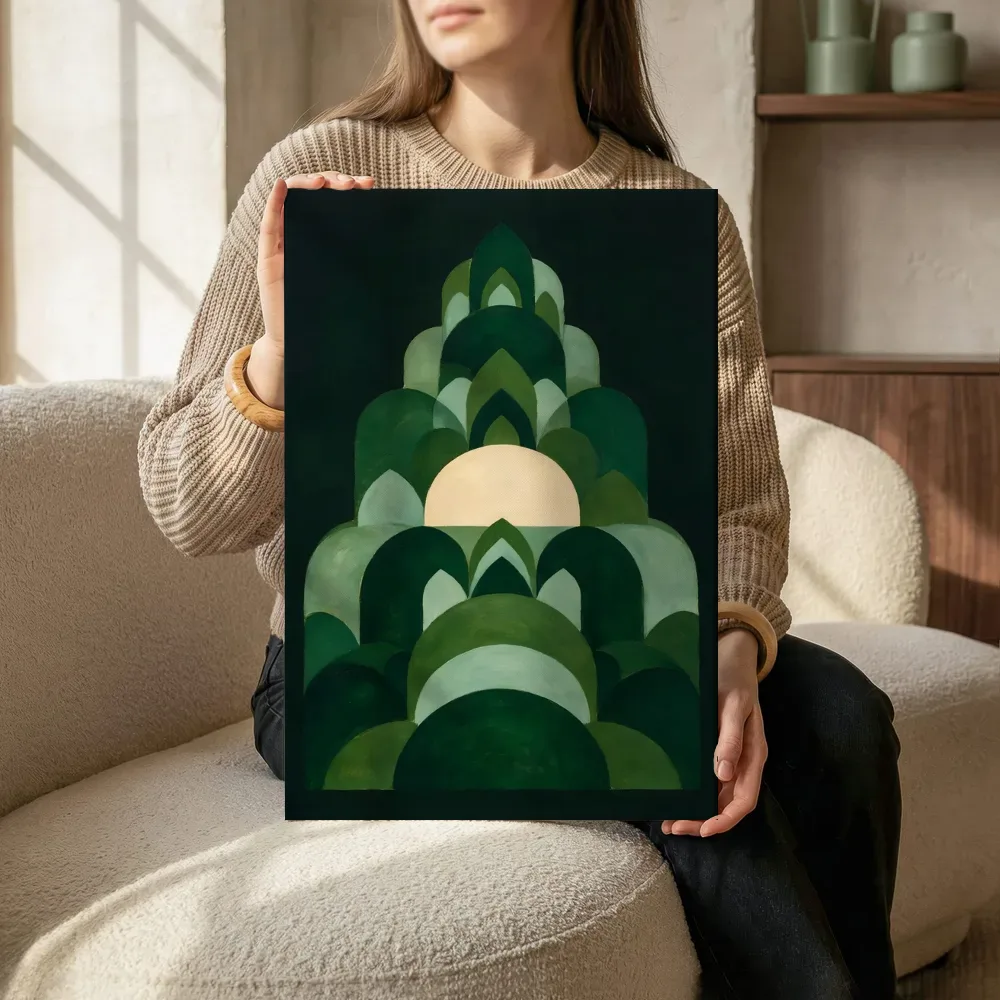 Sfeerimpressie: Brede bogen Retro Shapes in bosgroen terwijl het zittend wordt getoond