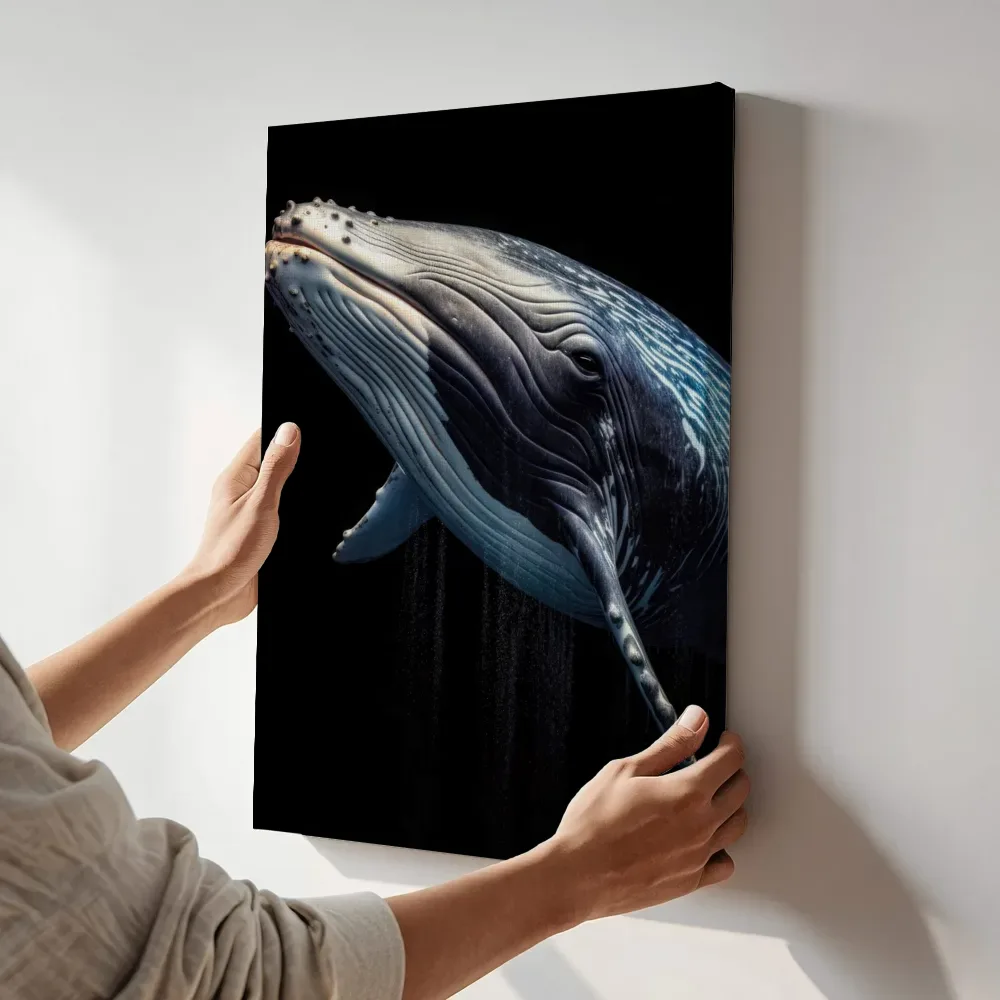 Sfeerimpressie: Bultrug walvis terwijl het aan de muur wordt gehangen