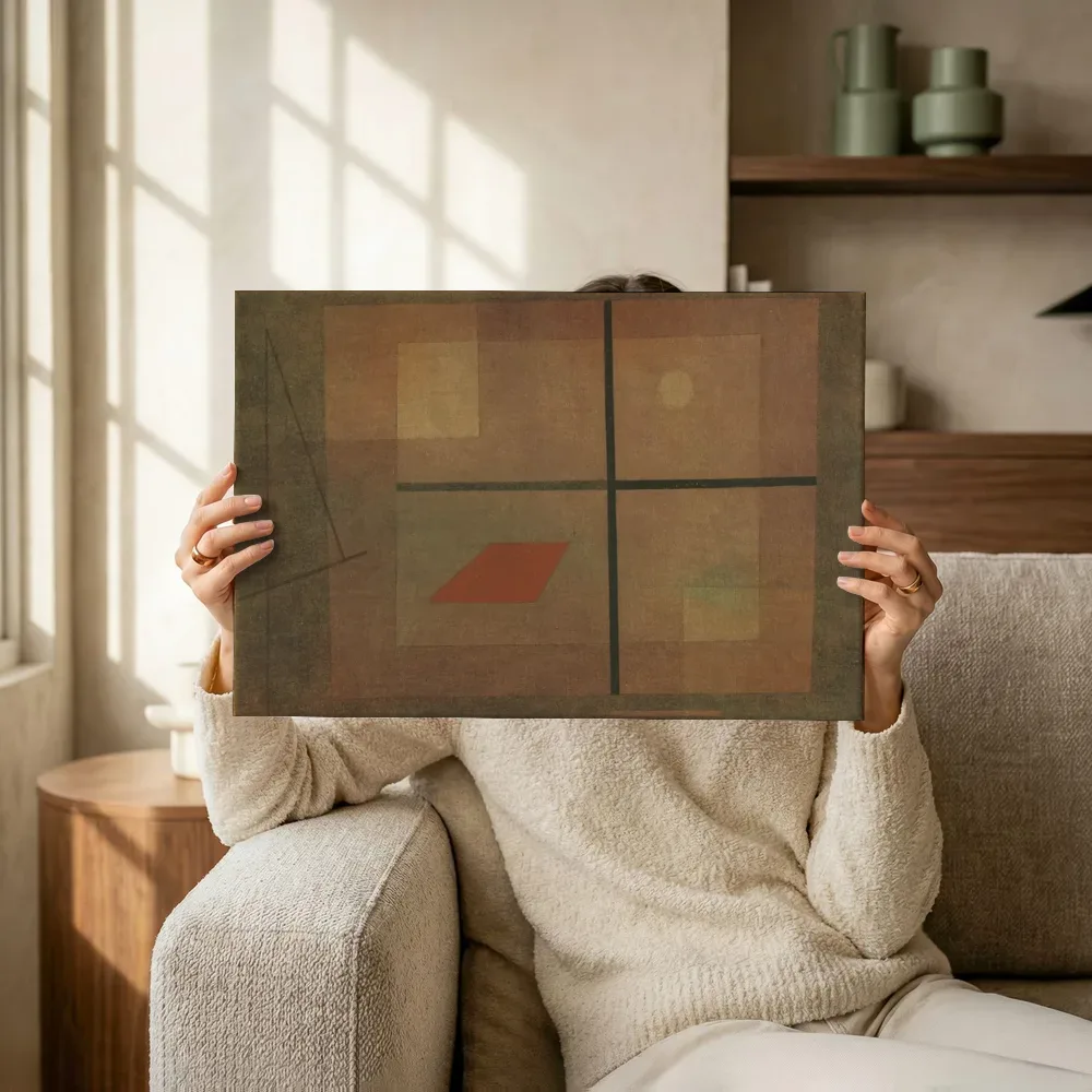 Sfeerimpressie: Het rode dak van Paul Klee terwijl het omhoog wordt gehouden