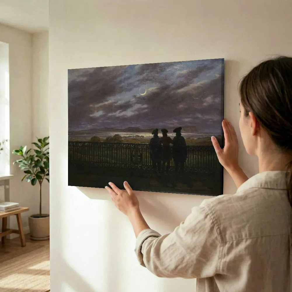 Sfeerimpressie: De broers A. en S. Toergenjev en V. Zjoekovski van Caspar David Friedrich terwijl het wordt opgehangen