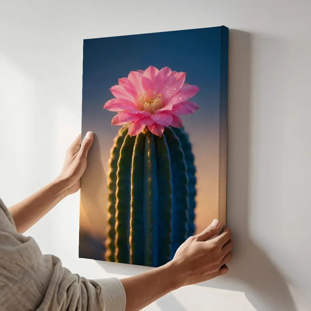Sfeerimpressie: Cactus in de schemering 12 terwijl het aan de muur wordt gehangen