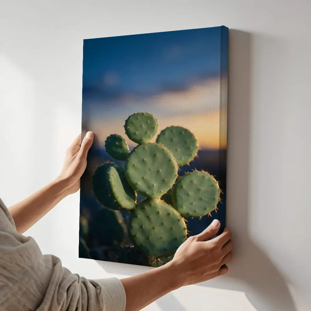 Sfeerimpressie: Cactus in de schemering 15 terwijl het aan de muur wordt gehangen