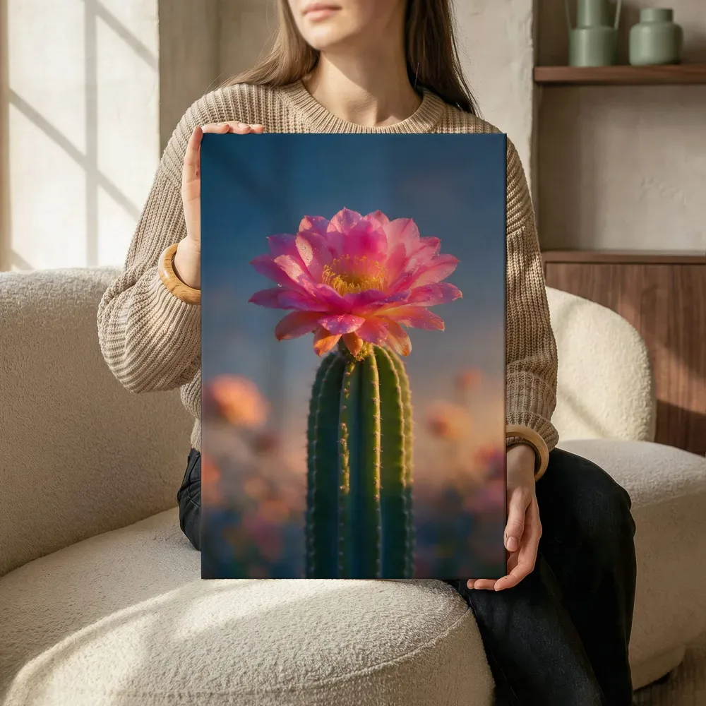 Sfeerimpressie: Cactus in de schemering 2 terwijl het zittend wordt getoond