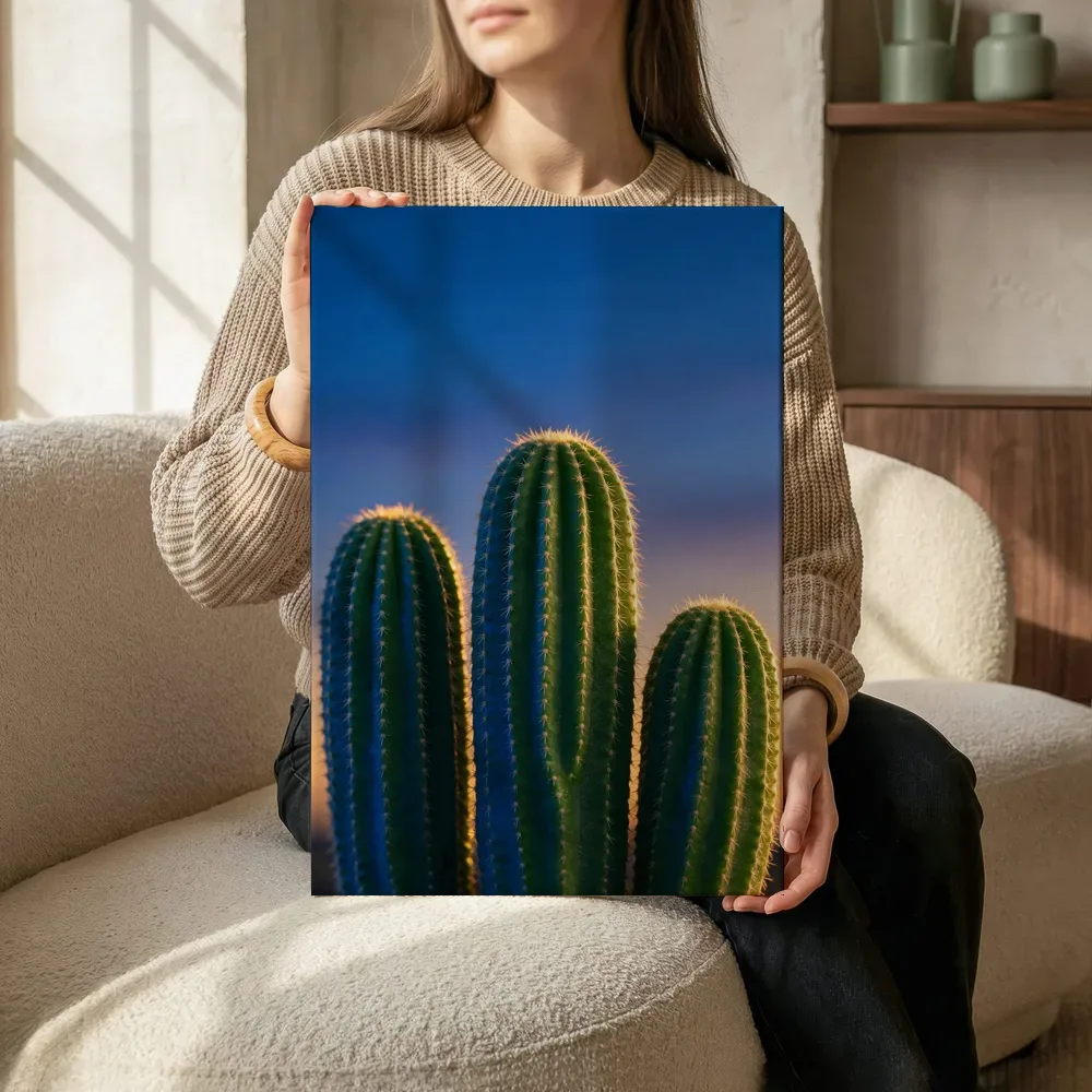 Sfeerimpressie: Cactus in de schemering 5 terwijl het zittend wordt getoond