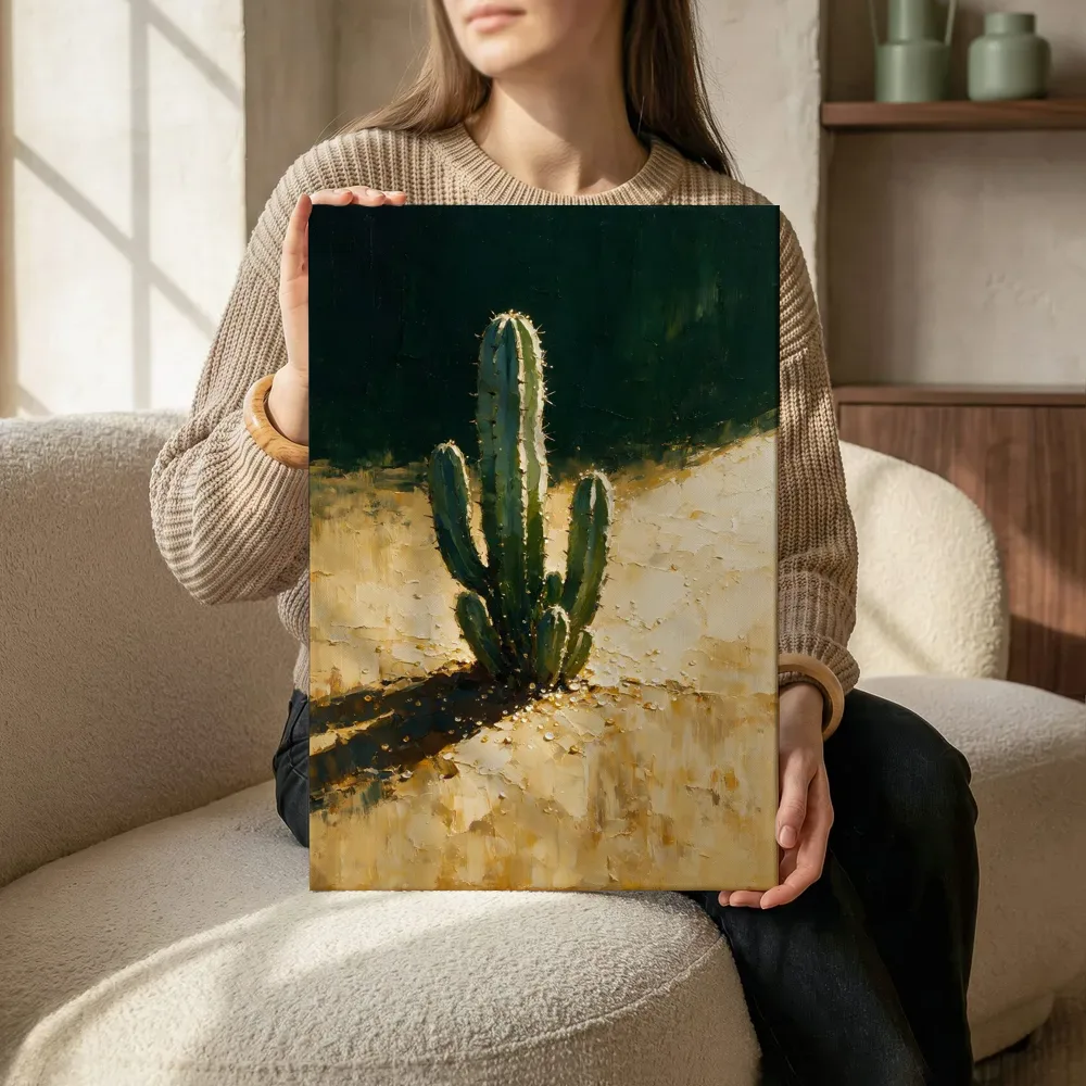 Sfeerimpressie: Cactus in ivoor terwijl het zittend wordt getoond