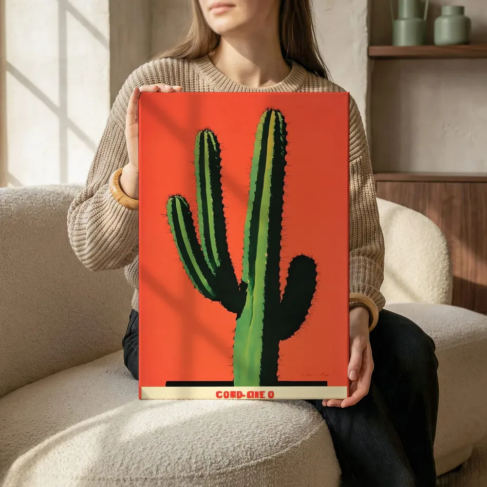 Sfeerimpressie: Cactus in pot terwijl het zittend wordt getoond