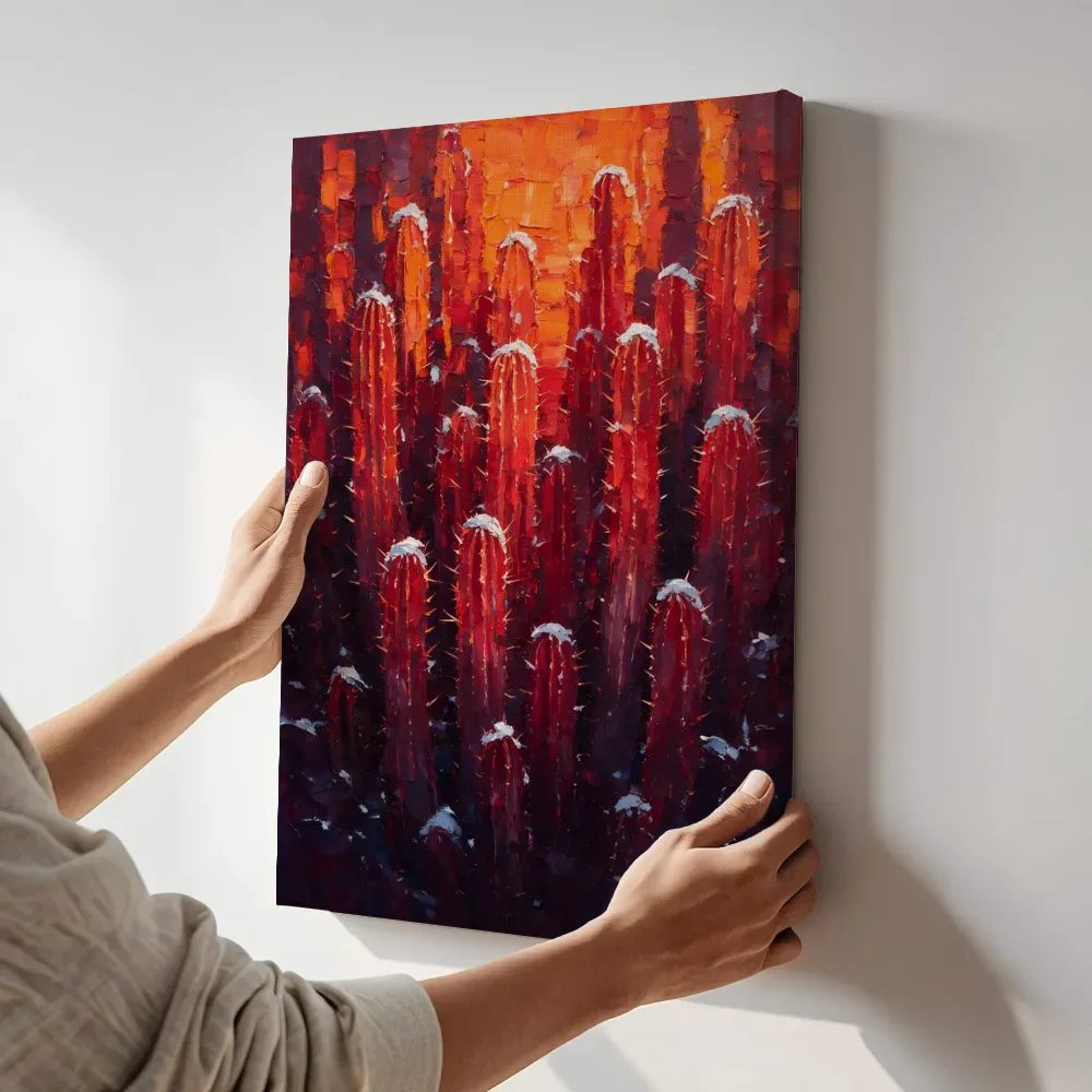 Sfeerimpressie: Cactus in vuur terwijl het aan de muur wordt gehangen